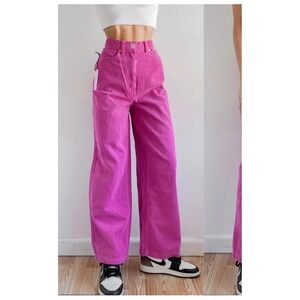 BDG Urban Outfitters Pink Corduroy High Waisted Wide Leg Pants Size 28